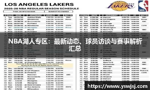 NBA湖人专区：最新动态、球员访谈与赛事解析汇总